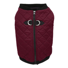 Gooby Chaleco de Moda para Perro Morado, vista frontal, mantiene al perro abrigado y cómodo