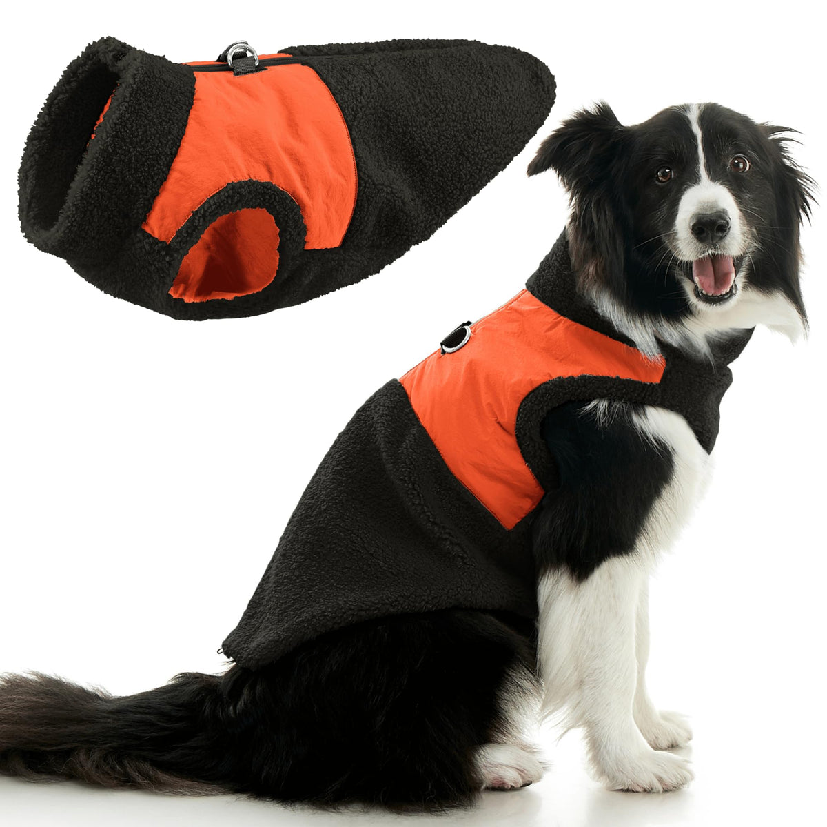 Gooby chaleco sherpa con cierre cremallera para paseos fríos