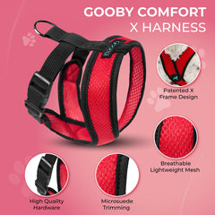 Gooby Comfort X malla ligera roja mantiene al perro fresco