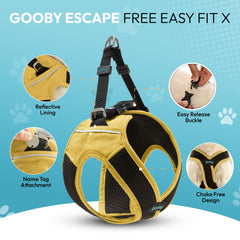 Gooby arnés con diseño en forma X que evita presión en el pecho