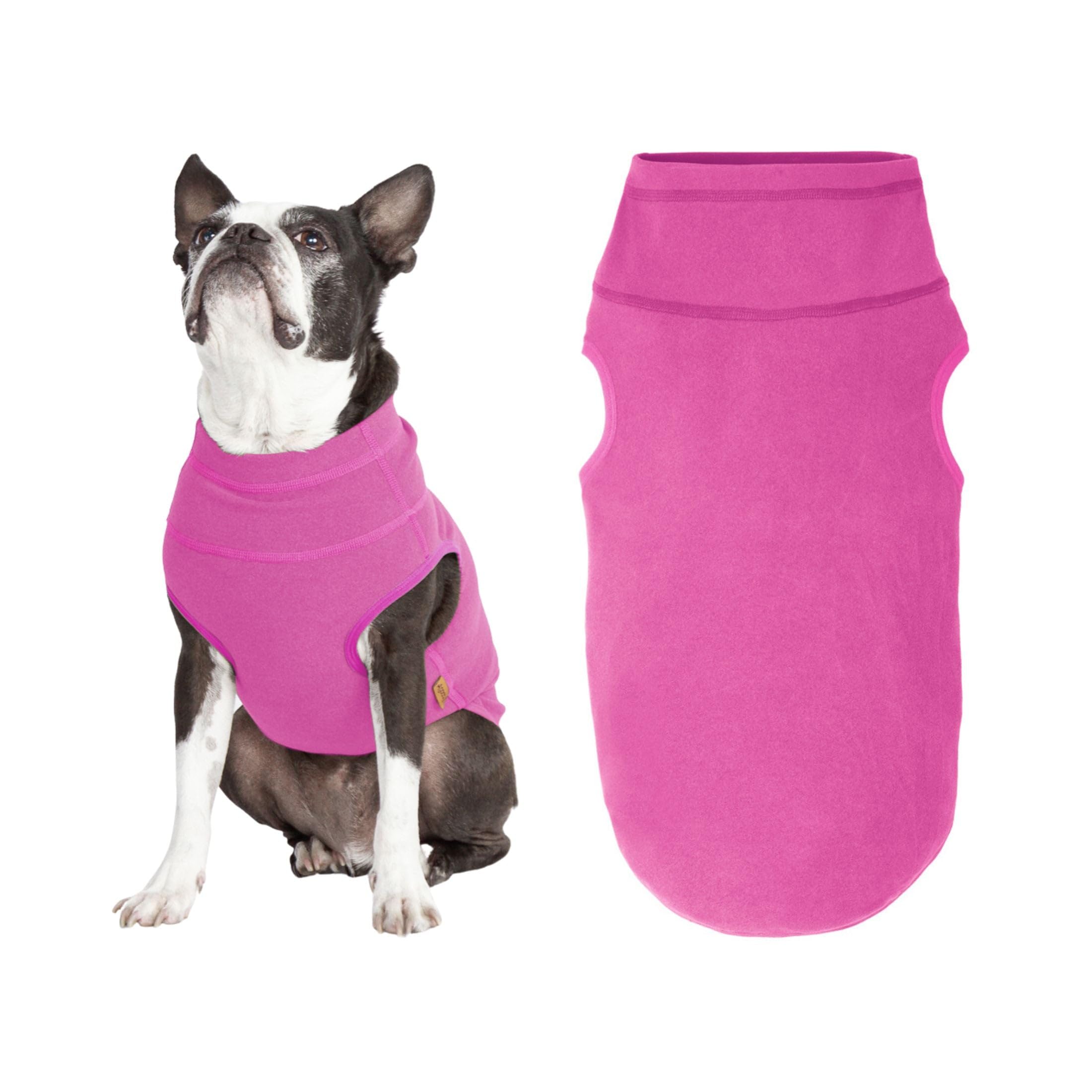 Gooby vest microfibra elastica rosado: abriga durante paseos fríos
