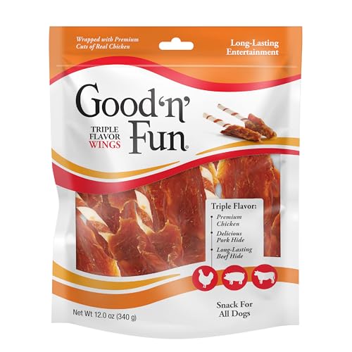 GOOD N FUN alitas con sabor triple: pollo real envuelto, fuente de proteína.