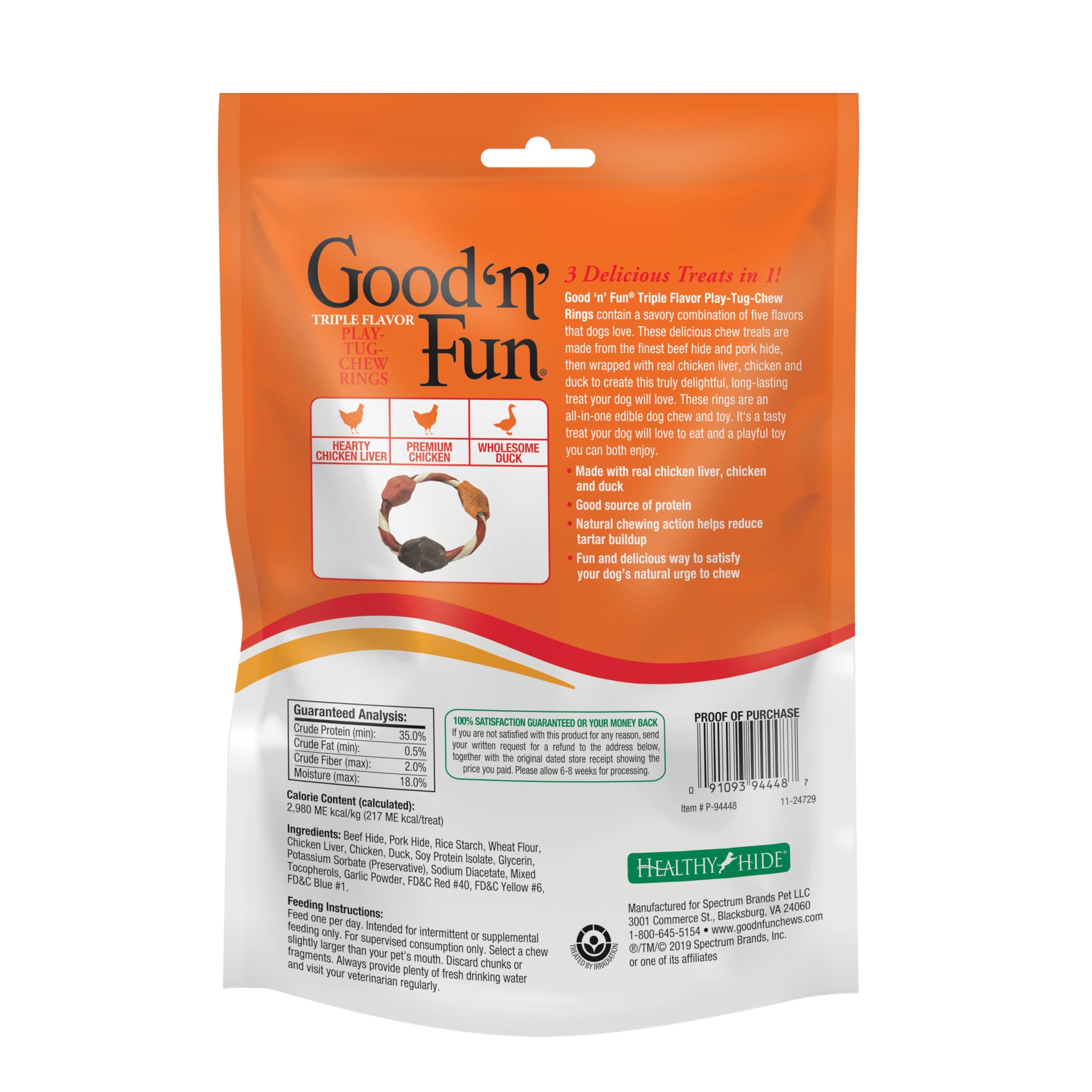GOOD 'N' FUN anillo-juego-triple-sabores en uso, experiencia de degustación para perros curiosos
