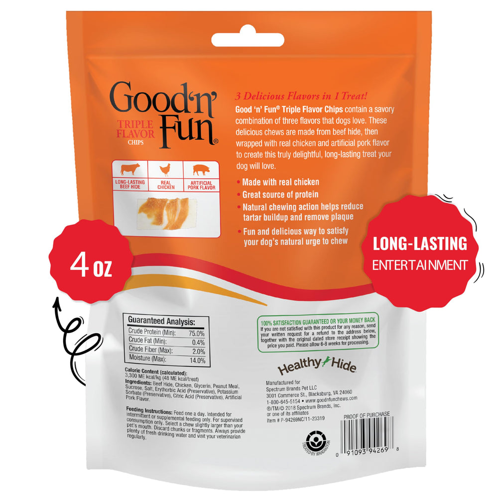 GOOD 'N' FUN envuelto con pollo real y sabor cerdo artificial.