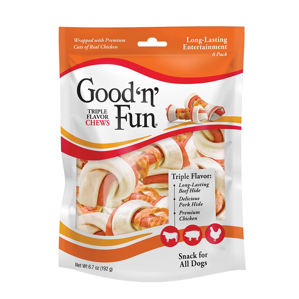 Good 'N' Fun hule de piel de res 4 pulgadas para masticación duradera