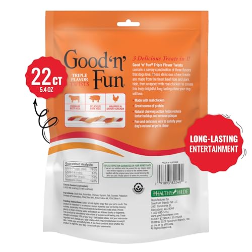 Good 'N' Fun Twist de tres sabores para perros, ideal para morder y recompensar
