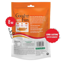 GOOD 'N' FUN Rollos Mini Sabor Triple para masticar, ideal para perros pequeños.