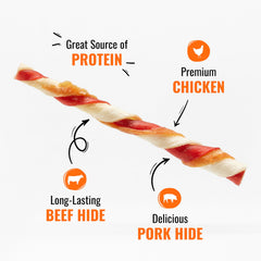 Good 'N' Fun Jerky de pollo real, masticables y sabrosos
