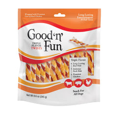GOOD 'N' FUN torcidos triple sabores para perros, ideal para masticación prolongada