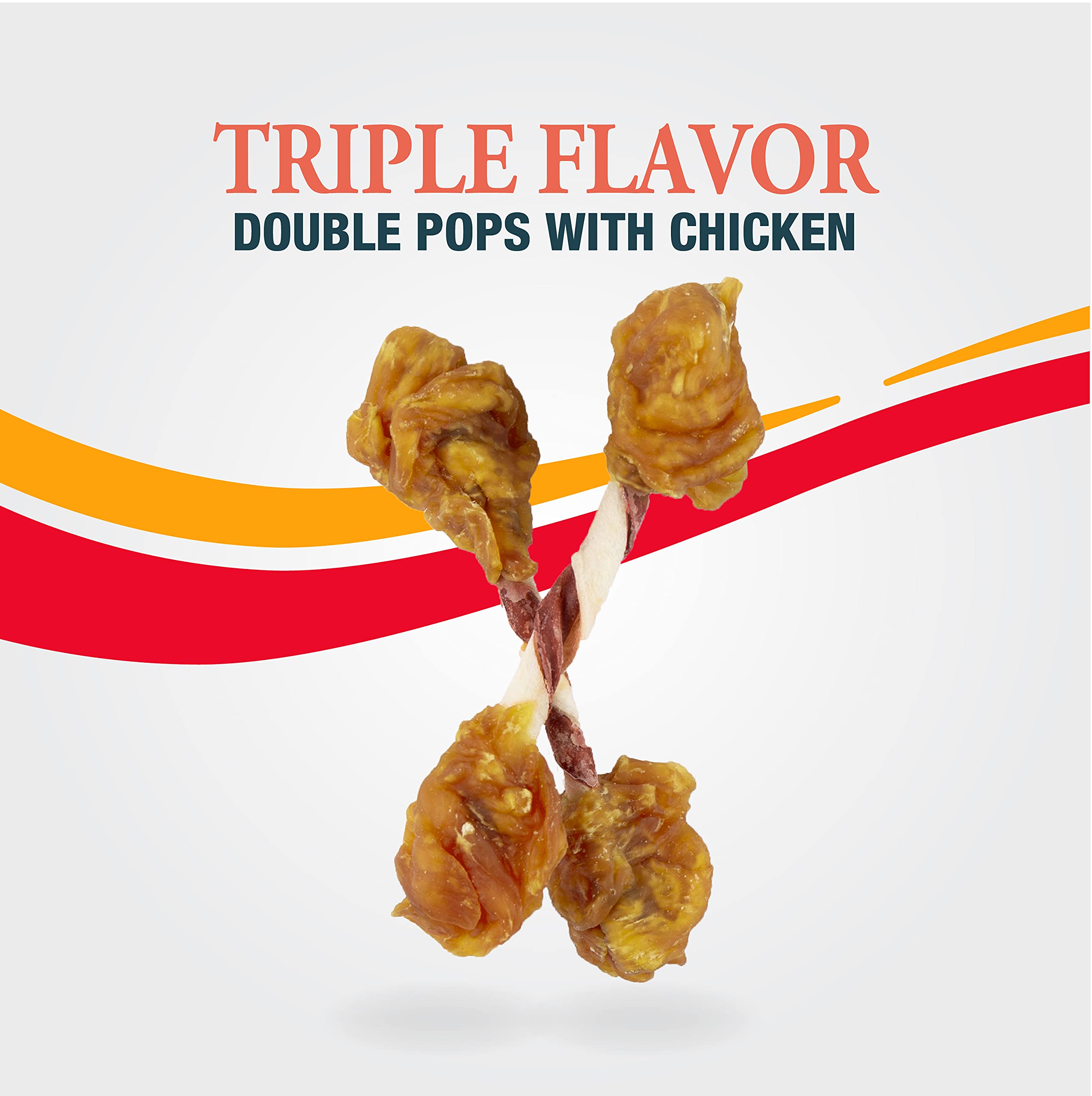 Good 'n' Fun pops dobles, forma de dos cilindros, ideal para masticar.