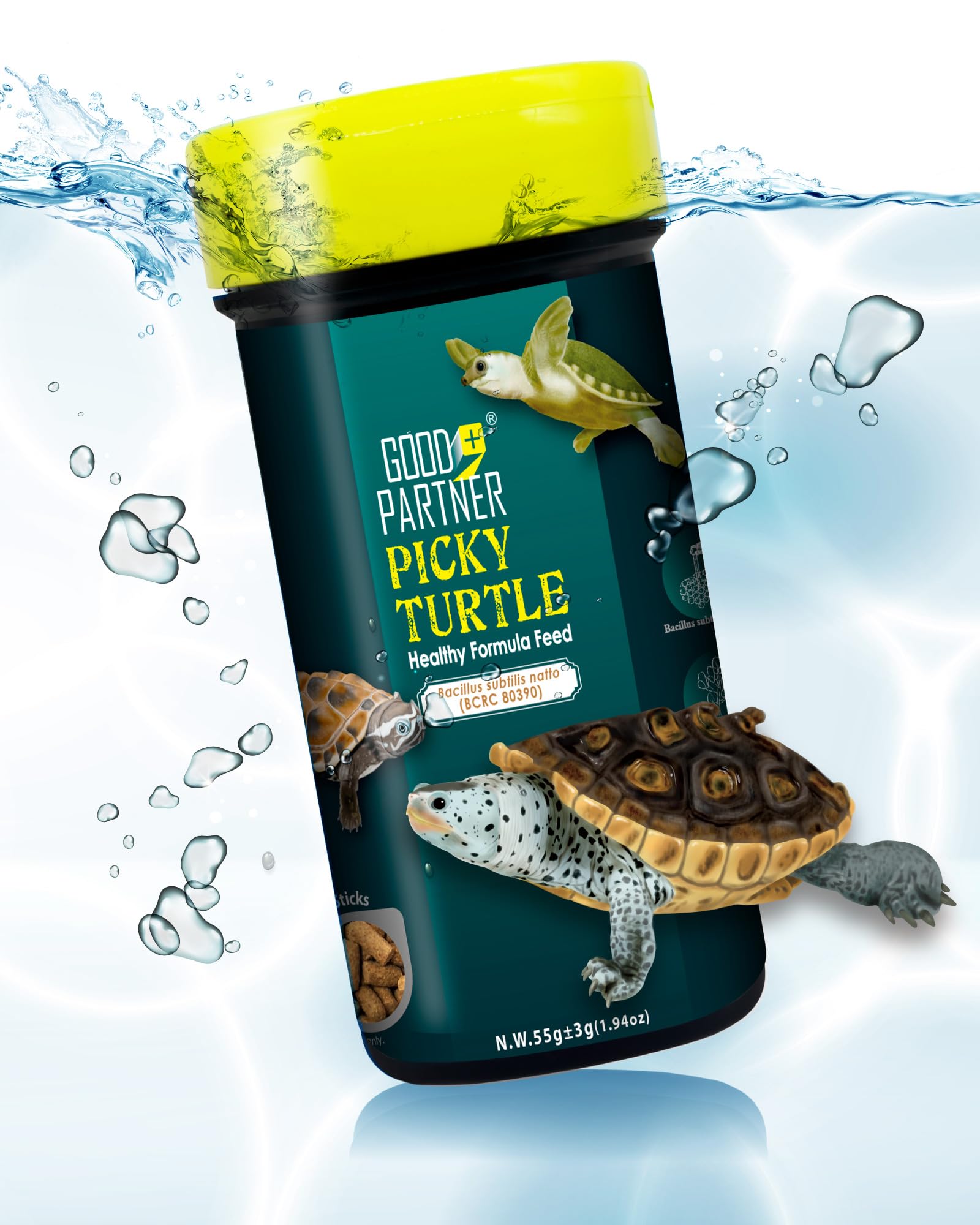 GOOD PARTNER Purify tortuga alimento flotante, textura y sabor que facilitan la alimentación.