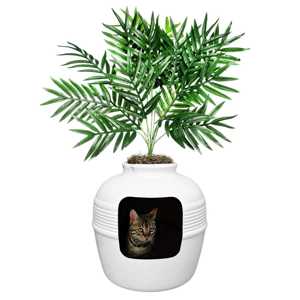 Good Pet Stuff: vista frontal de la caja de arena oculta, diseño elegante para gatos.