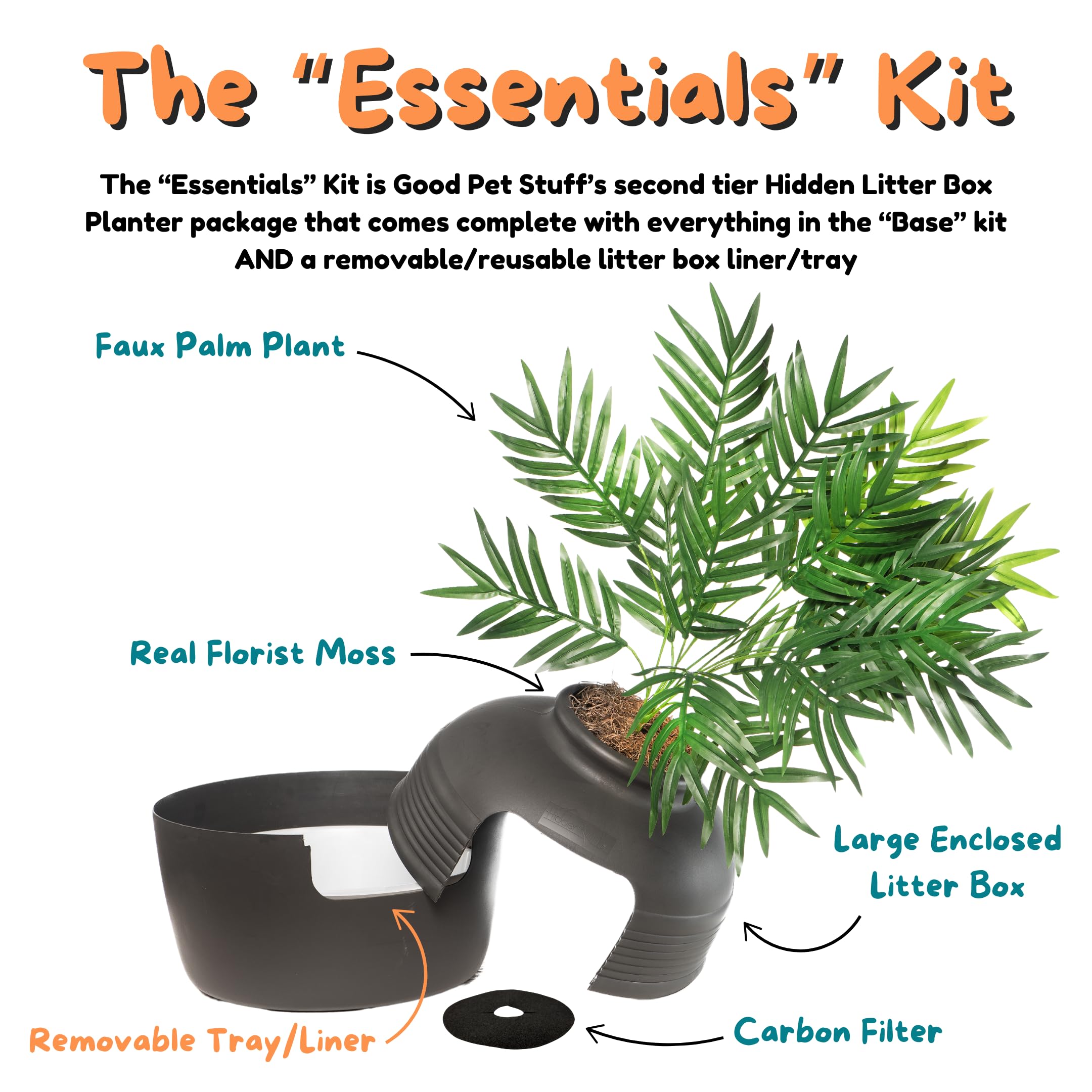 Good Pet Stuff Planter musgo florista natural, aspecto realista en interiores.