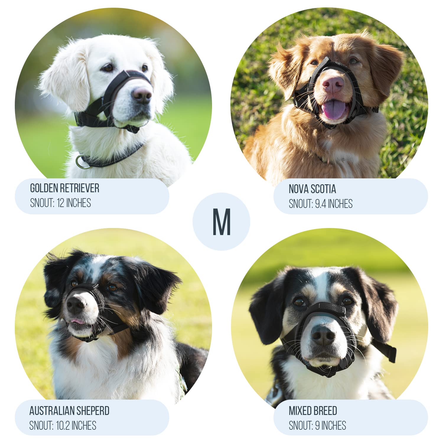 GoodBoy Mordaza suave para perros: diseño acolchado de neopreno sin rozaduras.