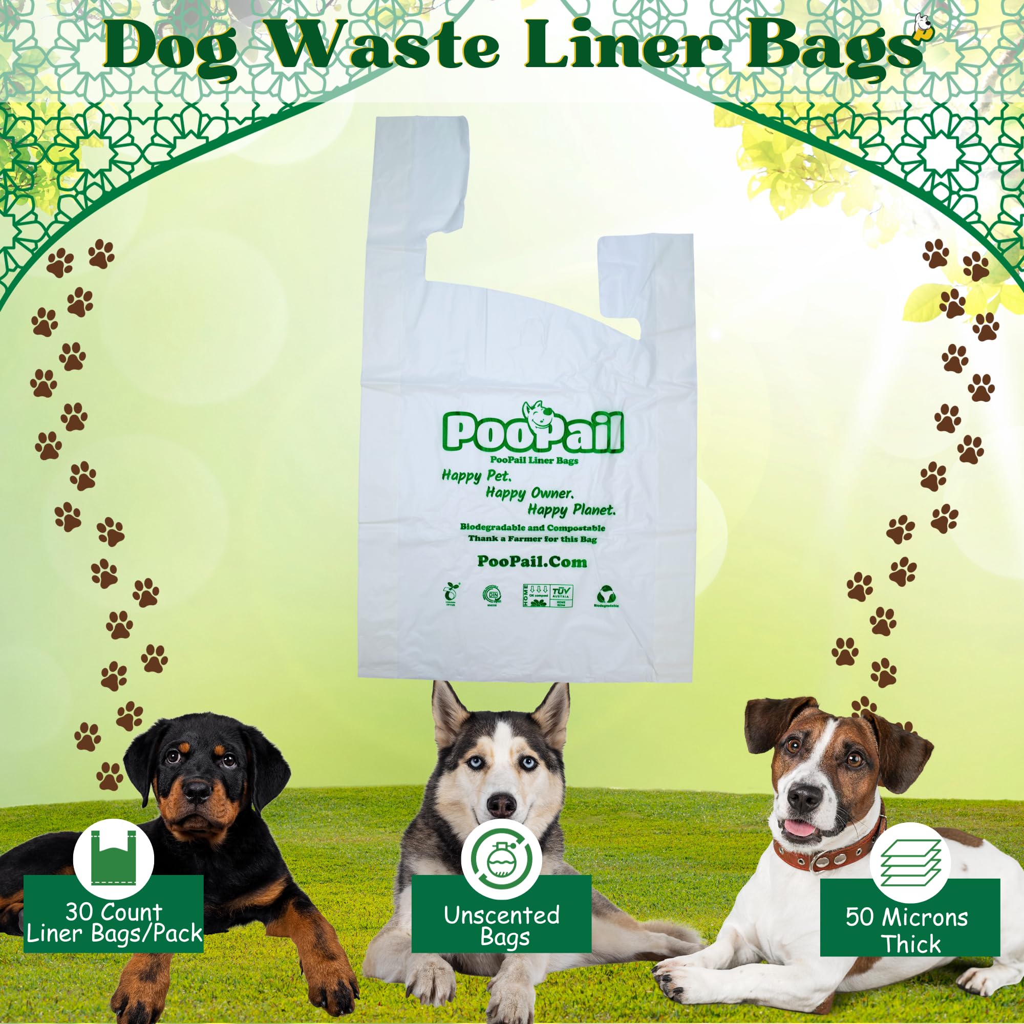 GoodWag: bolsas grandes compatibles con Poopails para desechos de perros.