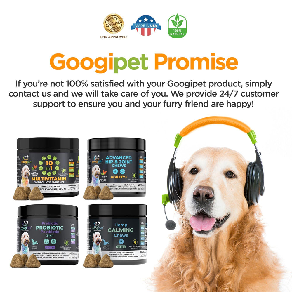 Googipet masticables para uso diario, sabor apto para toda la familia canina.