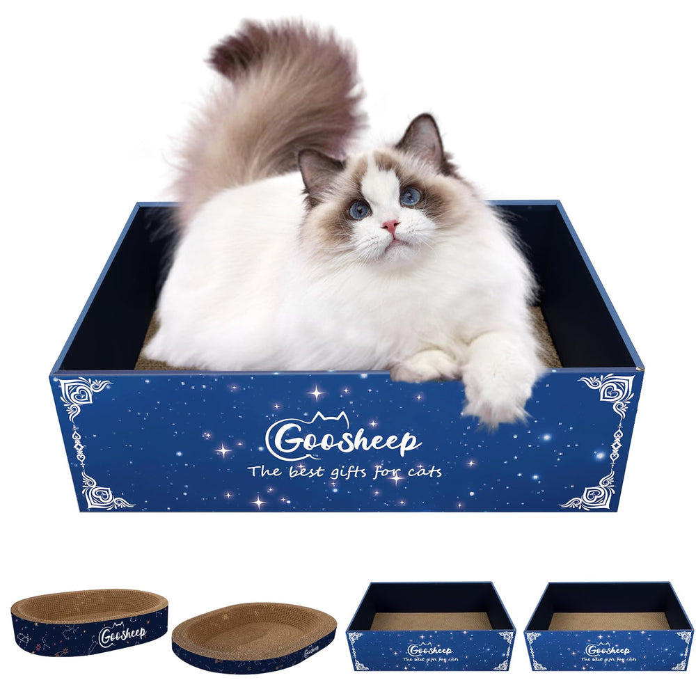 Goosheep 4 en 1: rascador y cama para gatos, ideal para hogares con varios felinos.
