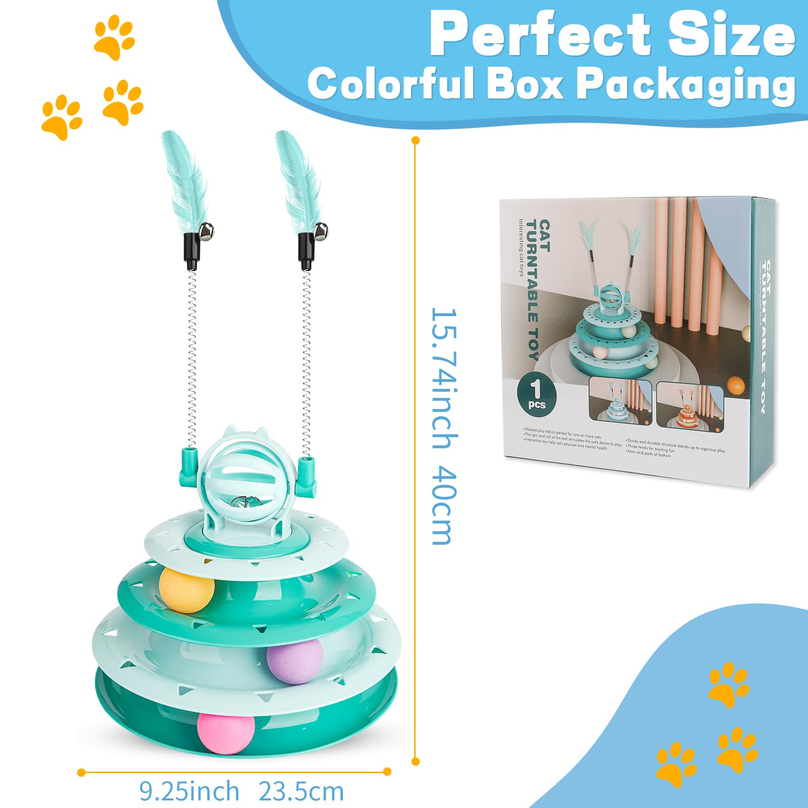 Goosheep Juguete para gatos, bola con campana superior para exploración y diversión
