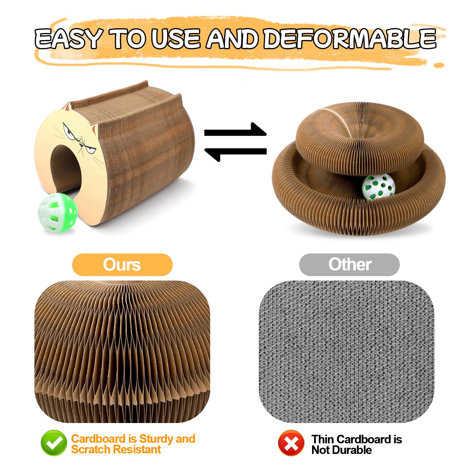 Carton de alta densidad resistente al arañado Goosheep Kitty Kurls