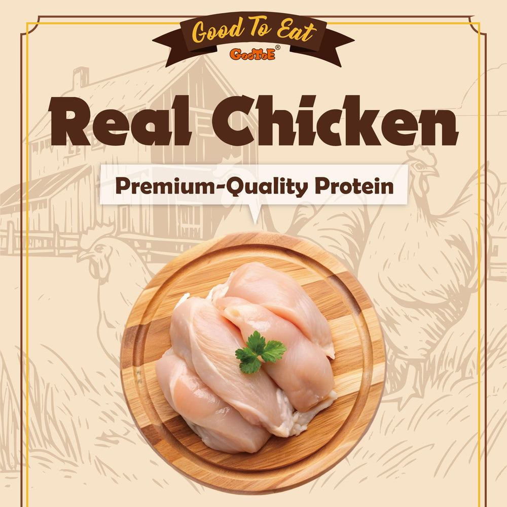 Gootoe tiras de pollo como ingrediente principal, sabor sabroso.