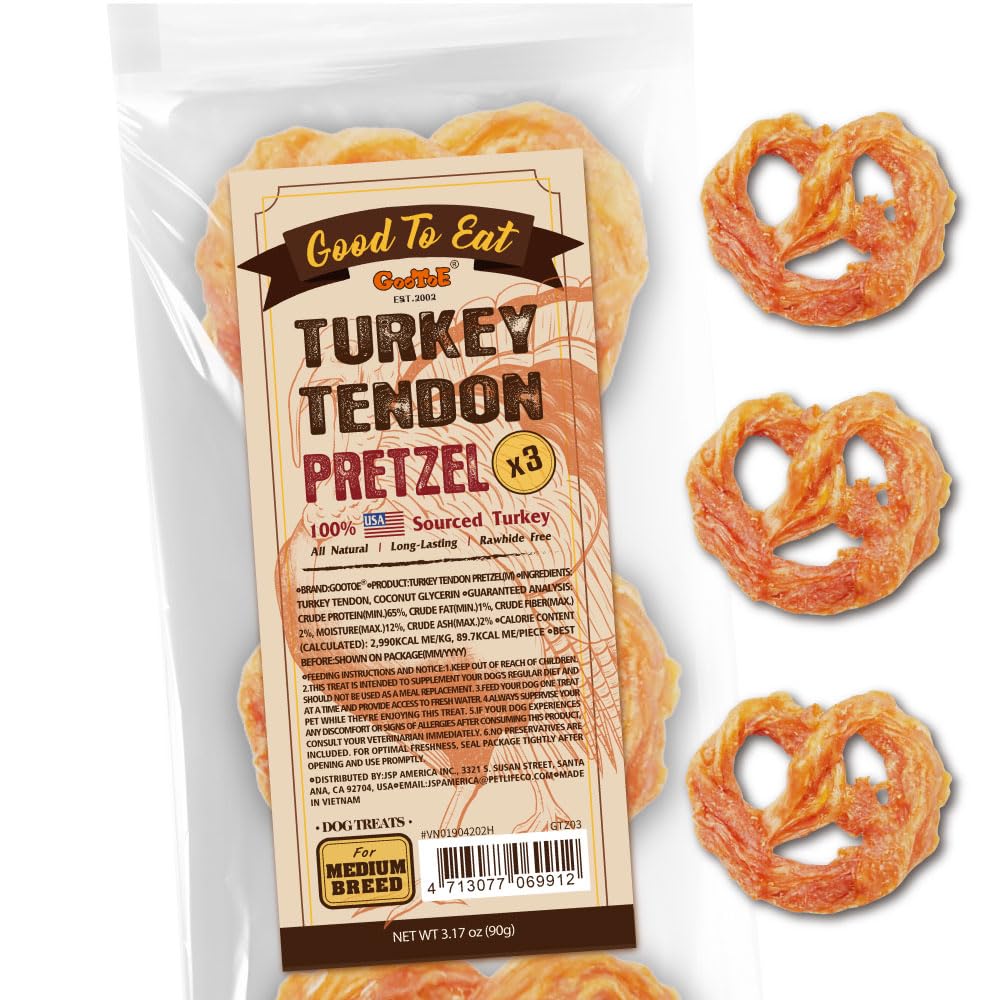 Gootoe tendones de pavo para perros, presentación del producto, opción natural