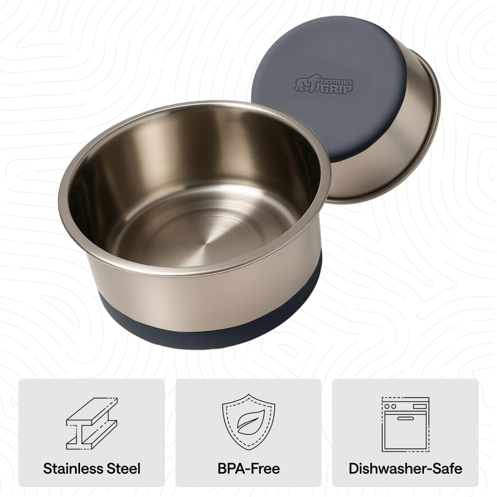 Cuenco Gorilla Grip apto para lavavajillas, facilita la limpieza tras cada comida.