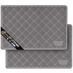 Alfombrilla Gorilla Grip para arenero de gato, juego de 2, atrapa arena y mantiene suelos limpios.