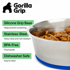 GORILLA GRIP base de silicona antideslizante evita derrames y ruido.