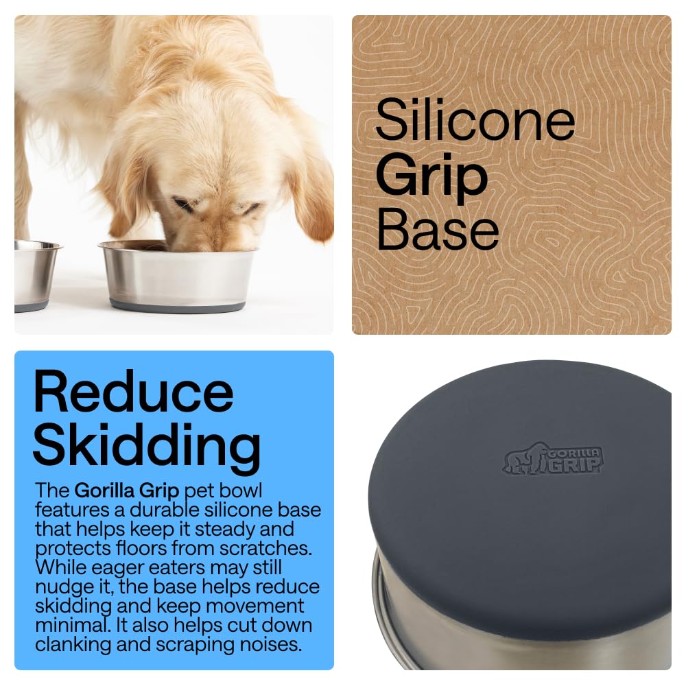 Base de silicona Gorilla Grip antideslizante para evitar movimientos durante las comidas.