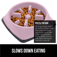 Gorilla Grip bol antidérapant rose, base stable pendant l'alimentation.