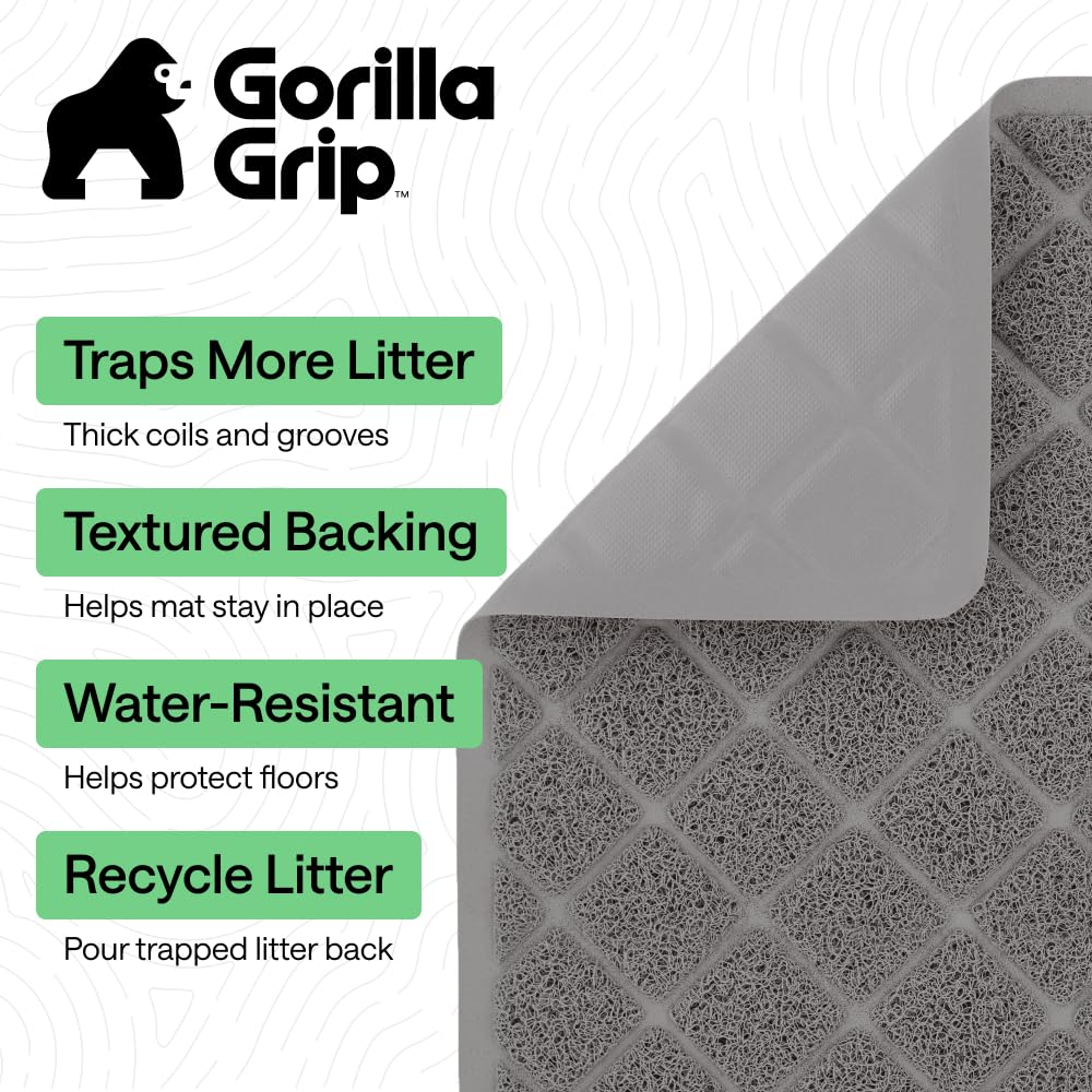GORILLA GRIP Alfombrilla con surcos profundos para contener la arena al salir del arenero