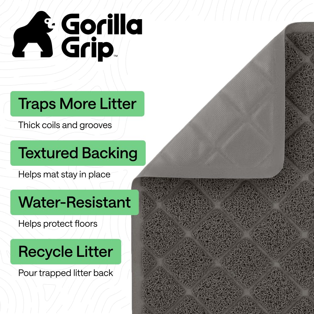GORILLA GRIP, surcos profundos retienen arena y reducen limpieza