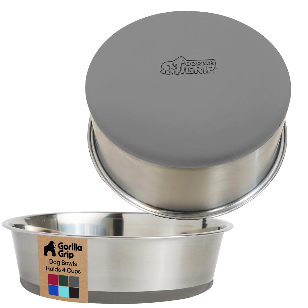 GORILLA GRIP cuencos de acero inoxidable 304 para comida y agua, duraderos.