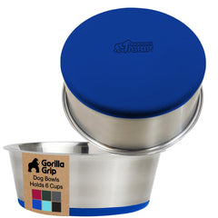 GORILLA GRIP cuencos para perros de acero inoxidable con base antideslizante para mayor estabilidad.