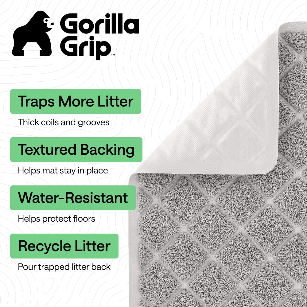 GORILLA GRIP fondo texturizado mantiene la alfombrilla estable.