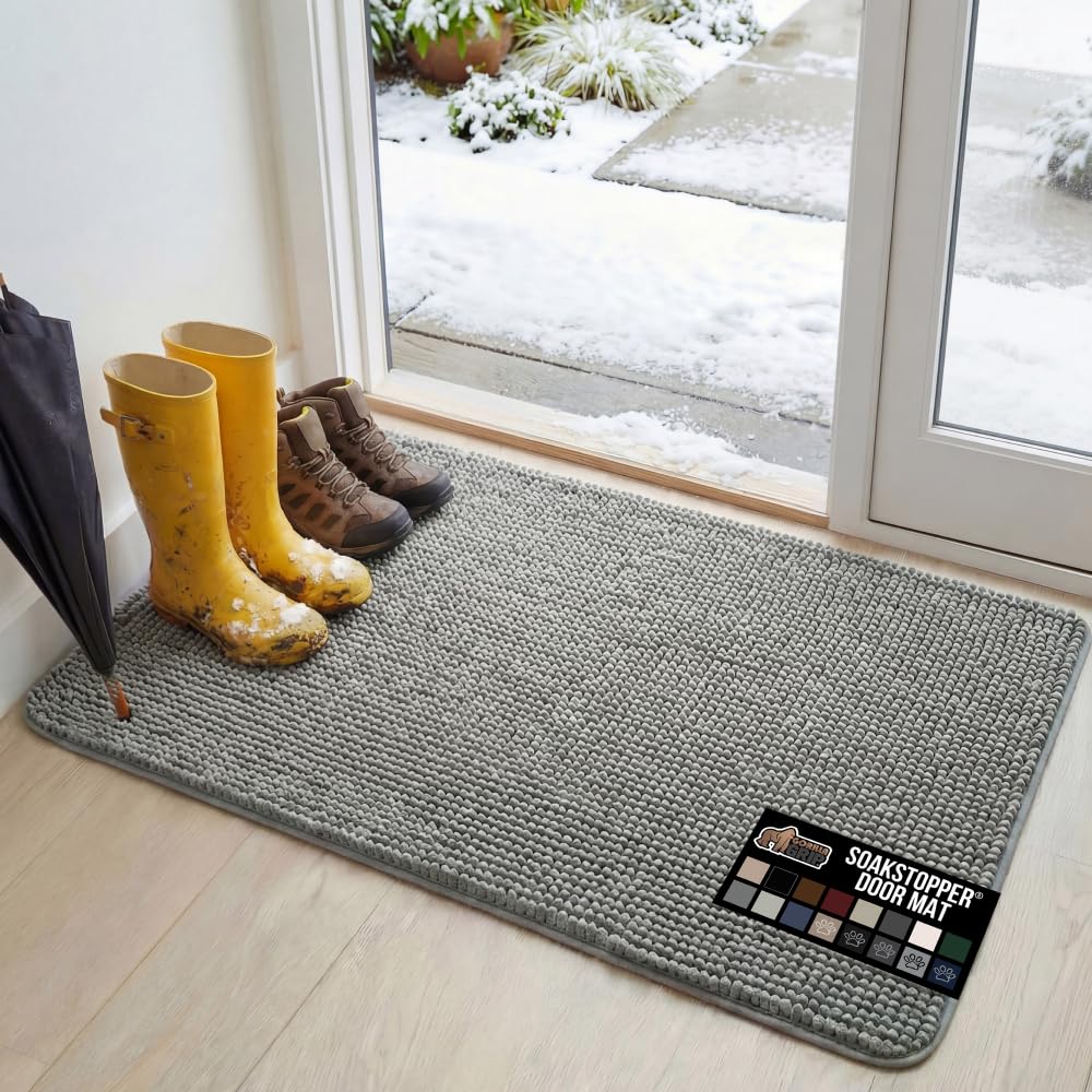 Gorilla Grip SoakSTOPPER: alfombra absorbente para entrada, mantiene suelos limpios