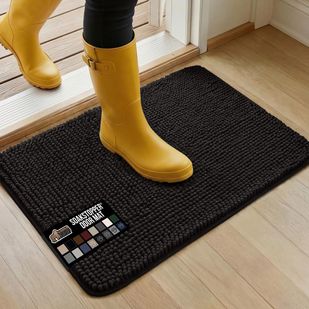 GORILLA GRIP SoakSTOPPER: alfombra de entrada para perros, absorbe humedad para suelos limpios.