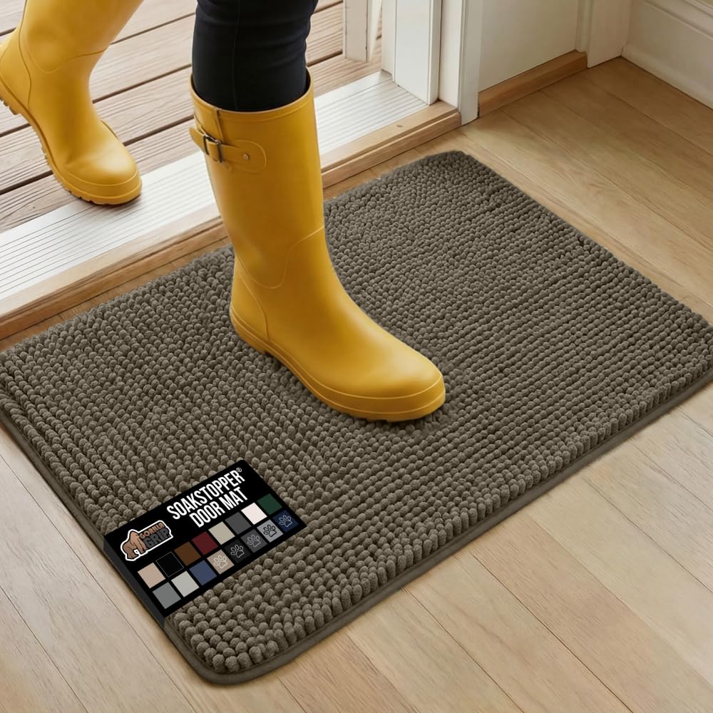 GORILLA GRIP SoakSTOPPER alfombra de puerta absorbente para patas mojadas