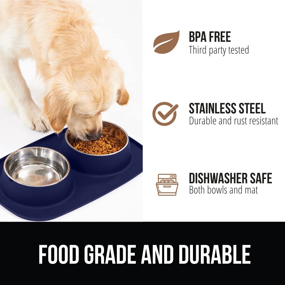 Gorilla Grip cuencos acero inoxidable 6 tazas para mascotas grandes
