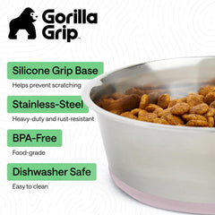 Tazones Gorilla Grip con capacidad de 4 tazas para comida o agua.