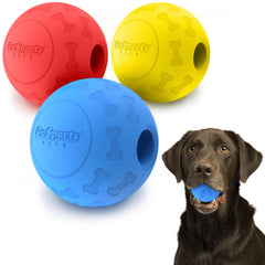 Bola GoSports Pets azul de 2,5 pulgadas para juego robusto y mordidas intensas.