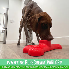 GoSports PupsCream Parlor con copas reutilizables para porciones de helado para perros.