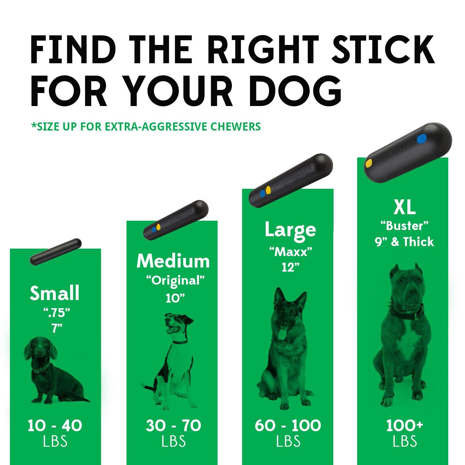 Goughnuts Juguete tamaño 1.75 pulgadas, ideal para perros 14-32 kg