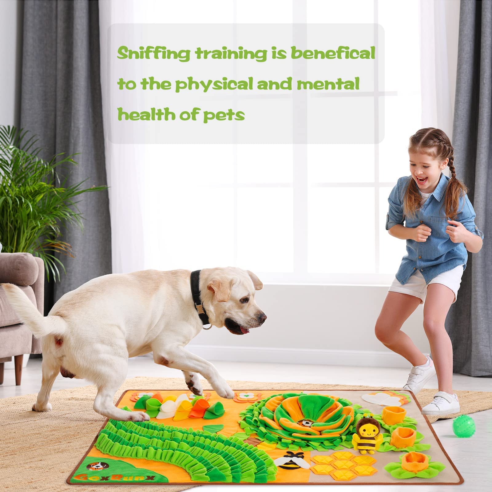 GoxRunx Snuffle Mat lavable a máquina o a mano para limpieza rápida.