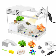 GOZILLA mini-tanque tortugas con lámpara ajustable para calor diario