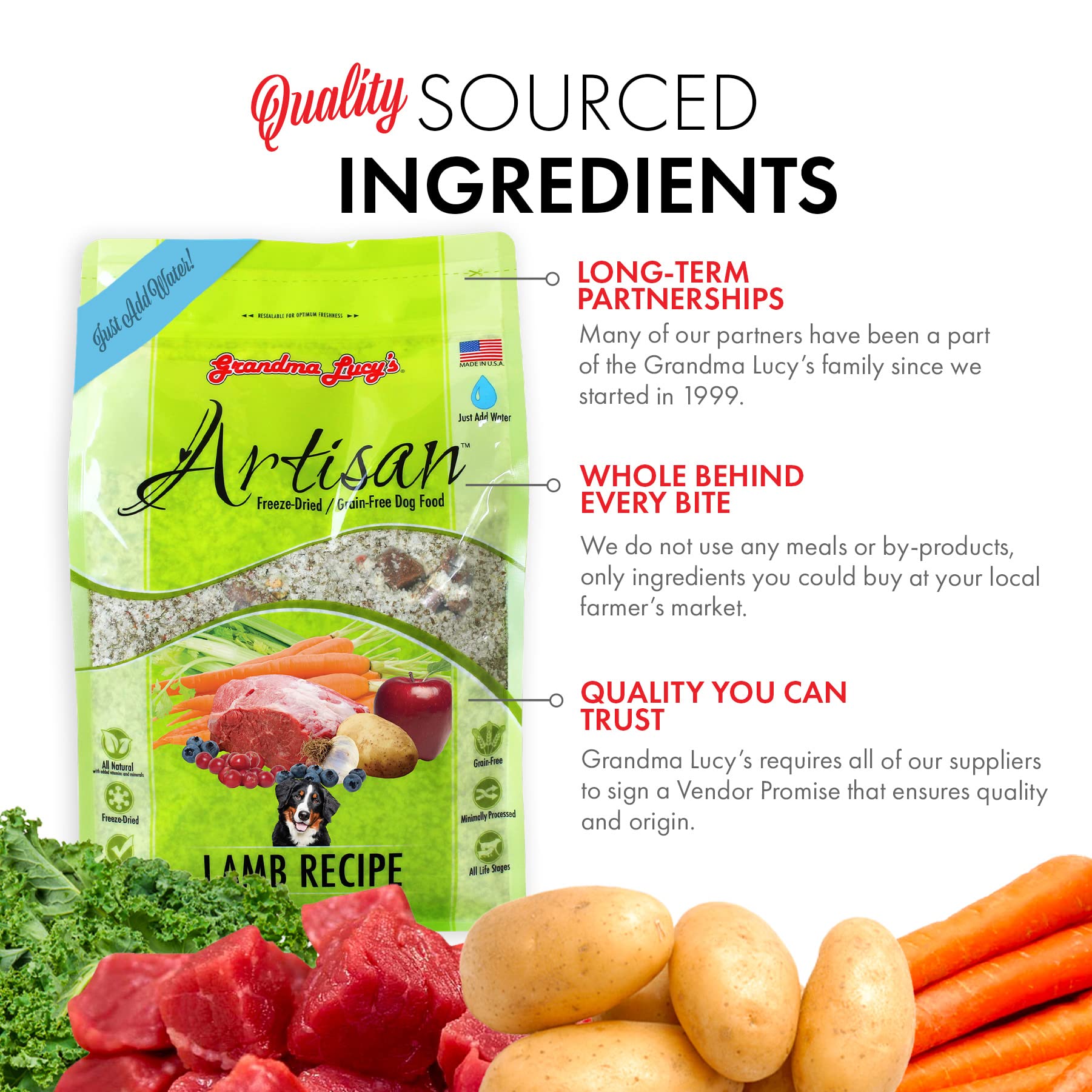 Grandma Lucy's para todas las edades, nutrición adaptable para cualquier tamaño.