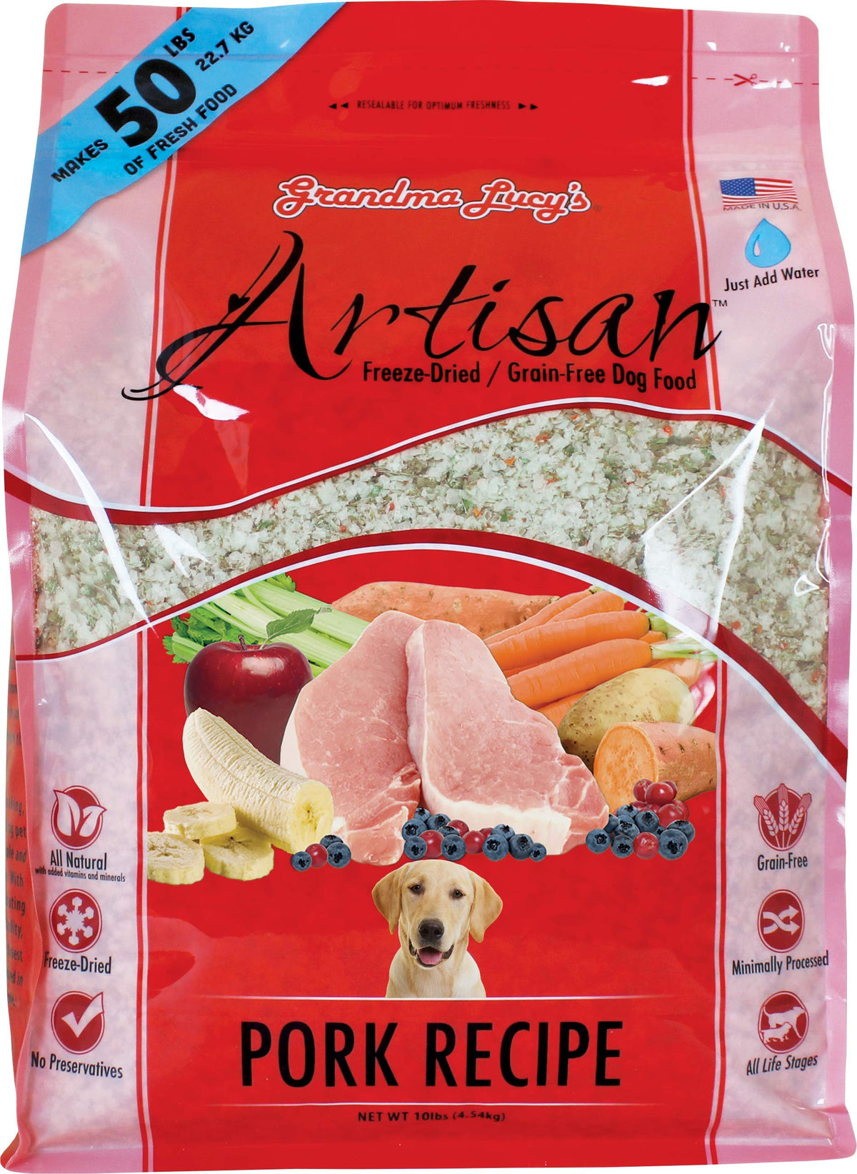 Grandma Lucy’s artesanal para perros, bolsa de 10lb, sin granos para una digestión suave.