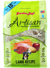 Grandma Lucy's Artisan Lamb en bolsa de 3 lb para perros adultos.