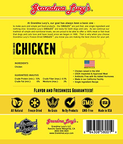 Pollo liofilizado de Grandma Lucy's: textura ligera para entrenamiento
