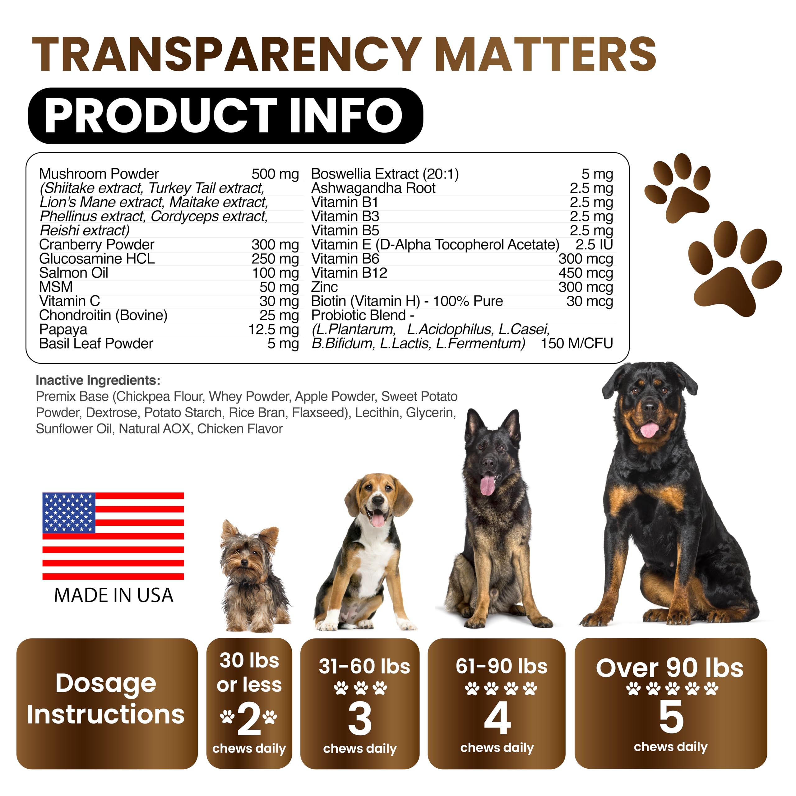 Grateful Pawz apto para todas las razas y tamaños de perro para bienestar diario